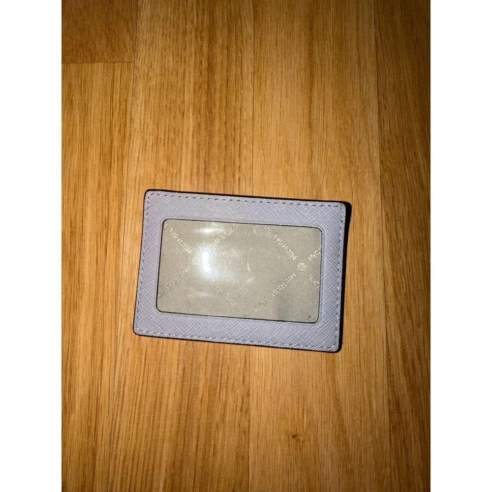Michael Kors Saffiano Leather Card Holder Slim ID Case Light Blue